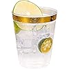 100 PACK Gold Plastic Cups,10 Oz Clear Plastic Cups Tumblers, Elegant Gold Rimmed Plastic Cups, Disposable Cups With Gold Rim Perfect For Wedding,Thanksgiving Day, Christmas,Halloween Party Cups