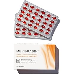 Membrasin® Feminine Moisturizer Supplement for Dryness - Natural & Estrogen Free - Clinically Supported to Help Maintain Natural Lubrication - Aids in Reducing Burning & Itching for Women & Menopause