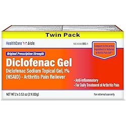 HealthCareAisle Diclofenac Gel Twin Pack Diclofenac Sodium Topical Gel NSAID Arthritis Pain Reliever 1% 200 grams 2 x 100g