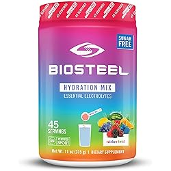 BioSteel Hydration Mix, Sugar-Free with Essential Electrolytes, Rainbow Twist, 45 Servings