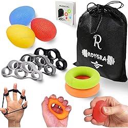roygra Hand Exerciser, Finger Strengthener, Different Resistance Kit - 8 Pack