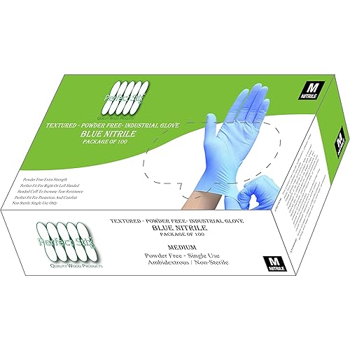 Perfect Stix Perfect Stix Foodservice - Nitrile Medium Pack of 100ct in Box. Blue in Color