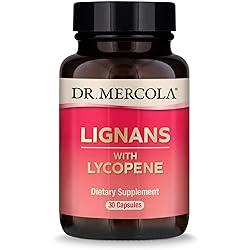 Dr. Mercola Lignans with Lycopene Supplement, 30 Servings 30 Capsules, Non GMO, Soy Free, Gluten Free