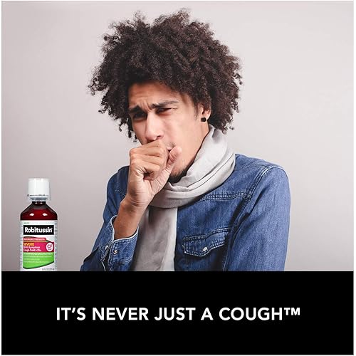 Robitussin Adult Maximum Strength Severe Multi-Symptom Cough 4 fl. oz. Bottle, Cold Flu CF Max, Non-Drowsy, Raspberry Mint Flavor