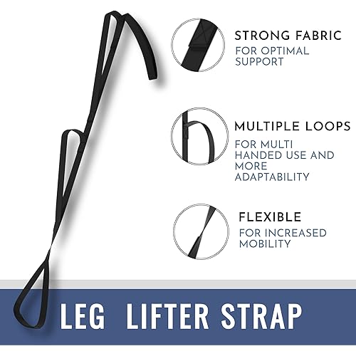 47” Leg Lifter Strap- 2-Pack, Long Leg Strap with Multiple Loops to Lift Leg, Total Hip Replacement Recovery Kit or Knee Replacement Surgery Recovery Aids, Mobility Aids & Equipment