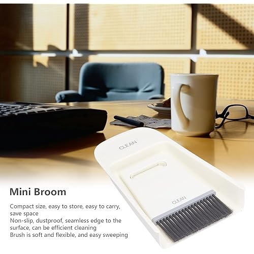 Small Broom and Dustpan Set Mini, Handheld Broom and Dustpan Set Multipurpose Dustpan Brush Set Handheld Table Cleaning Broom for Household