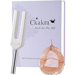 Ckakra Sound Therapy Tuning Fork,2048Hz Healing Rose Quartz Crystals Set, Meditation Self Care Gifts for Women, Lilac Box, Rose Gold