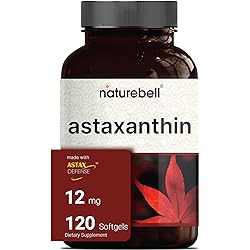 Naturebell Astaxanthin 12mg, 120 Softgels, Made with Astax Max Strength from MicroAlgae, Natural Antioxidant for Skin & Eye Health - Non-GMO & No Gluten, 4 Month Supply