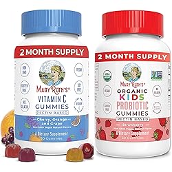 Vegan Vitamin C Gummies & Kids Probiotic USDA Organic Gummies Bundle by MaryRuth’s | Immunity Support, Vegan Daily C | Supplement Kids Digestive & Gut Health Supplement for Men, Women and Kids