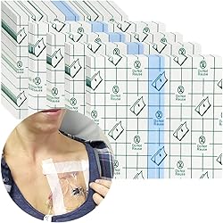 POSTOP MEDICAL WEAR 50pcs Showerproof Transparent Adhesive Film Dressings Clear Wound Bandages Protectors for Shower Tatoo Burns Abdominal C Section After Back Hip Knee Surgery 4 x Inch Pack of 50