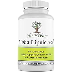 Simply Nature's Pure Astragalus Alpha Lipoic Acid 600mg 120 Veggie Capsules RLA R-LA R-Lipoic S-Lipoic, ALA, Thioctic Acid, Non-GMO, 4 Month Supply