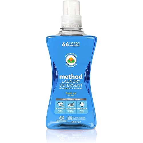 Method Laundry Detergent, Fresh Air, 53.5 Ounces, 66 Loads, 4 pack, Packaging May Vary