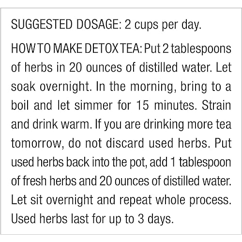 Dr. Schulze’s | Detox Tea | All Purpose Herbal Tonic | Powerful Digestive Stimulant | Dietary Supplement | Ultimate Liver Cleanse | Helps Eliminate Gas & Indigestion | Release Toxins | 6 Oz. Pack