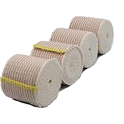 2 Inch Cotton Elastic Bandage with Hook and Loop Closure on Both Ends | 2 inches Wide x 13 to 15 feet When Stretched 4 Pack