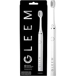 Gleem Battery Power Electric Toothbrush with Travel Case, Soft Bristles, White