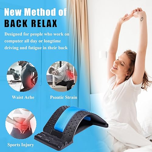 Back Cracker, Back Stretcher, Back Popper Back Cracking Device for Lower Back Pain Relief, 3-Level Adjustable Back Support Back Massager, Upper & Lower Back Muscle Pain Relief for Sciatica, Scoliosis