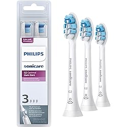 Philips Sonicare Genuine G2 Optimal Gum Care Replacement Toothbrush Heads, 3 Brush Heads, White, HX903365