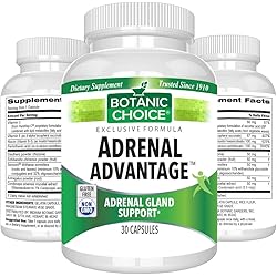 Botanic Choice Adrenal Advantage - Adult Daily Supplement - Promotes Energy and Stamina Eases Physical and Mental Stress Supports Healthy Adrenal Function and Wellness 30 Pcs