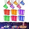 Rvlaugoaa 18 Pieces Shot Glass on Beaded Necklaces Plastic Shot Glass Necklace, for Team Groom and Bride Supplies Bachelorette Party Birthday Wedding Party Festival Parade