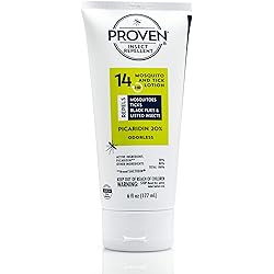 Proven Insect Repellent Lotion -- Keep Mosquitoes, Ticks and Flies Off, DEET Alternative Repellent, Up to 14-Hour Protection, Great for Outdoor Camping and Hiking – 6 Ounce, Odorless Lotion