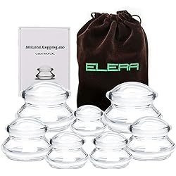 ELERA Silicone Cupping Theraphy Set, Professionally Chinese Massage Cups for Cupping Therapy and Cellulite Reduction 7 Cups