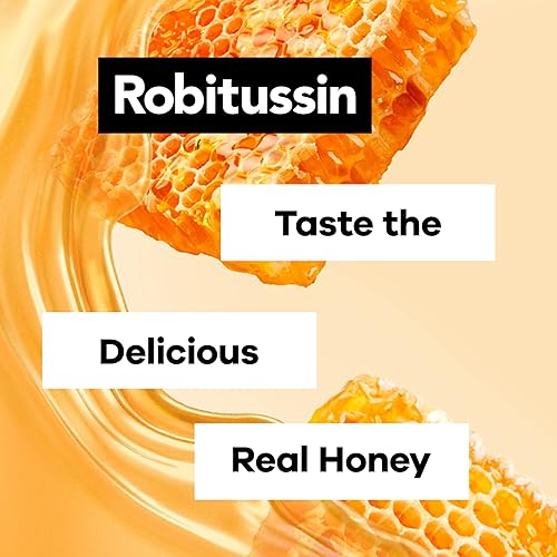 Robitussin Maximum Strength Honey Cough Chest Congestion DM, Cough Medicine for Cough and Chest Congestion Relief Made with Real Honey- 12 Fl Oz Bottle