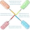 Tonmp 4 Pcs Microfiber Duster, Microfiber Hand Duster Washable Microfibre Cleaning Tool Extendable Dusters for Cleaning Office, Car, Computer, Air Condition, Washable Duster