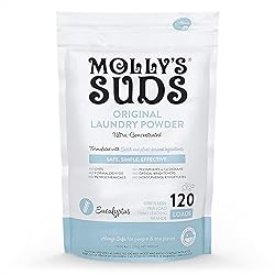 Molly's Suds Original Laundry Detergent Powder | Natural Laundry Detergent for Sensitive Skin | Earth-Derived Ingredients, Stain Fighting | Eucalyptus Scent | 120 Loads