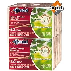 Diamond Greenlight Strike on Box Matches, 32 Count Pack of 20