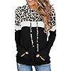 See Through Tops for Women Hooded Sweatshirts Hoodies Casual Long Sleeve Sweatshirt Pocket Color Block Drawstring Tops Easy Match Activewear2400