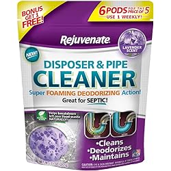Rejuvenate Garbage Disposal and Drain Pipe Cleaner Powerful Foaming Action and Removes Garbage Disposal Smells 6 Unit Pack Lavender Scent