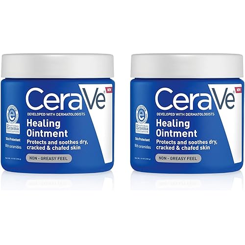 CeraVe Healing Ointment | 12 Ounce | Cracked Skin Repair Skin Protectant with Petrolatum Ceramides | Packaging May Vary Pack of 2