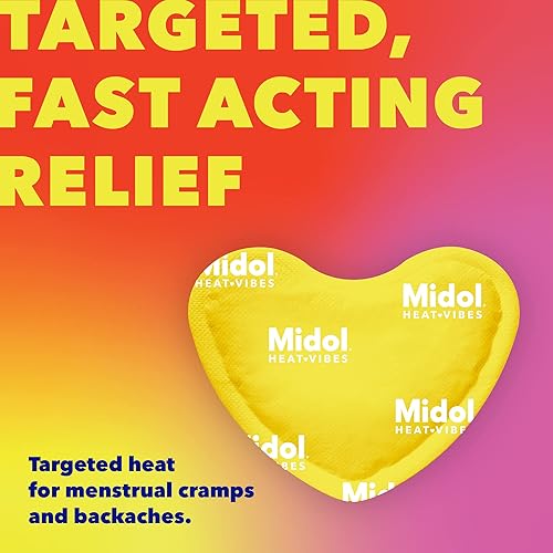 Midol Heat Vibes Menstrual Pain Relief Heat Patches for Menstrual Symptom Relief - 6 Count