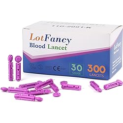 LotFancy Lancets for Diabetes Testing, 30 Gauge, 300-Count Twist Top Lancets for Glucose Blood Testing, Sterile, Disposable