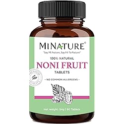 Noni Tablets by mi Nature | 90 Tablets, 1000 mg | 45 Days Supply | Noni Fruit Tablets | Vegan| Immunity Booster | Digestive Support | Anti-oxidant