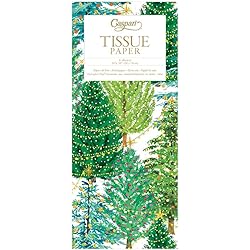 Caspari Christmas Trees with Lights Tissue Paper - 4 Sheets Included