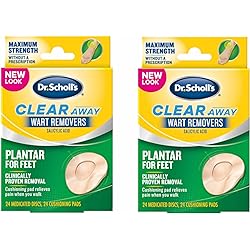 Dr. Scholl's Clear Away Wart Remover Plantar 24 ea Pack of 2