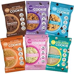 321glo Collagen Protein Cookies, Soft-Baked Cookies, Low Carb and Keto Friendly Treats for Women, Men, and Kids 6-PACK, Variety Pack