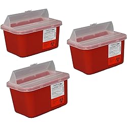 Oakridge One Gallon Sharps Containers with Pop up Lid 3 Pack