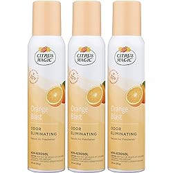 Citrus Magic Natural Odor Eliminator Air Freshener Spray for Home, Orange Blast, 3-Ounce, Pack of 3