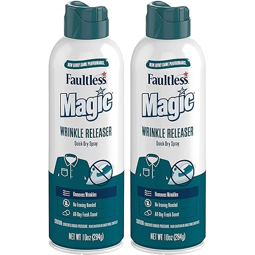Magic Wrinkle Releaser 2 Pack Say No to Ironing, Perfect for Travelers, Moms or Those On The Go, Static Electricity Remover Fabric Refresher Odor Eliminator Wrinkle Remover, Fresh Scent