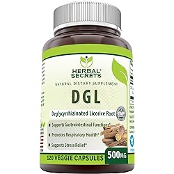 Herbal Secrets Deglycyrrhizinated licorice root 500 mg 120 veggie capsules