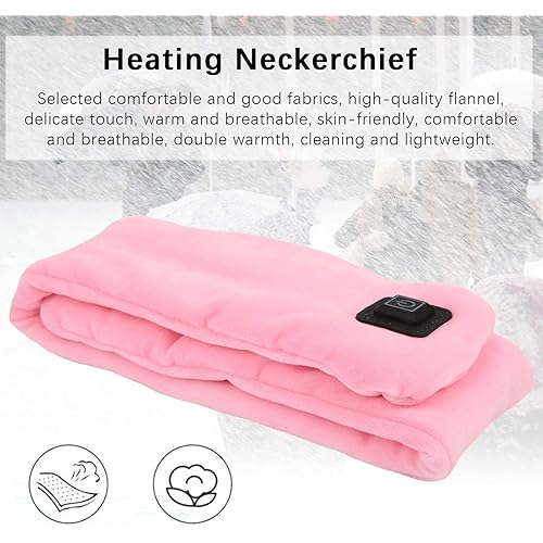 Electric Heated Scarf, USB Heated Scarf Skin-Friendly Fabric for Family and Travel Use for Seniors and ChildrenPink