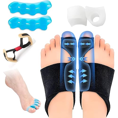 Drucixy Bunion Corrector for Women and Men，Toe Separators to Correct Bunions for Pain Relief, Big Toe Separator, Spacers and Straighteners, Exercise Strap for Hallux Valgus Correction