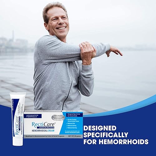 RectiCare Advanced Hemorrhoidal Cream: Advanced Treatment to Shrink & Soothe Hemorrhoids - Itch, Pain, Burn Relief - 30g Hemorrhoidal Cream with Lidocaine