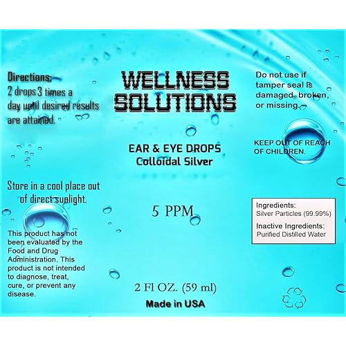 Wellness Solutions All Natural Ear & Eye Drops 2 oz Dropper Bottle Vegan and Gluten Free
