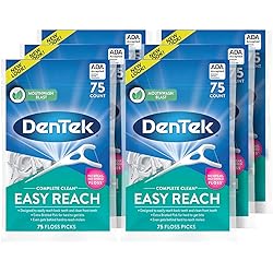 DenTek Comfort Clean Sensitive Gums Floss Picks, 75 Count pack of 6