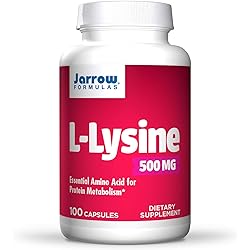 Jarrow Formulas L-Lysine 500 mg - 100 Capsules - Essential Amino Acid for Protein Metabolism - Up to 100 Servings