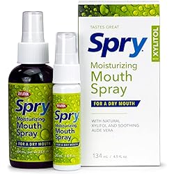 Spry Xylitol Moisturizing Bad Breath Mouth Spray, Bad Breath Treatment Oral Breath Spray with Natural Spearmint, 4.5 fl.oz