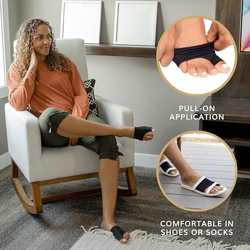 BraceAbility Bunion Corrector Brace - Copper Gel Pad Protector Support Sleeve for Day or Night Big Toe Pain Relief, Hallux Valgus Treatment, Foot Cushion Guard for Women and Men LXL - 1 Pair